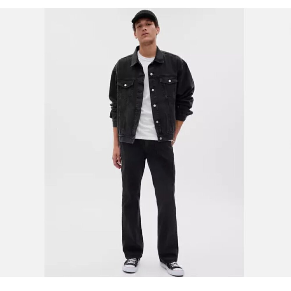 NWT GAP 1969 Jeans Men’s Bootcut Size 40x30 Black Rinse Denim Jeans MSRP $80